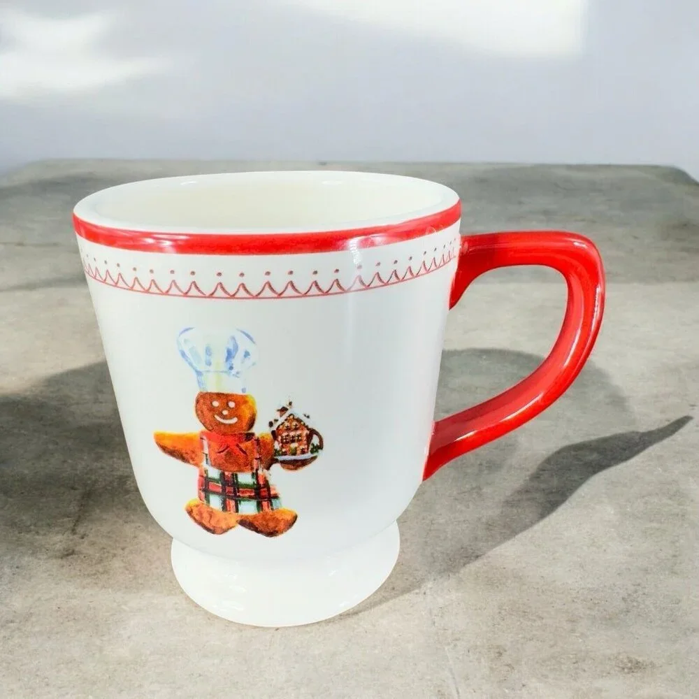 Williams Sonoma Gingerbread‎ Chef Ceramic Mug Cup Ceramic Christmas Icons Mug